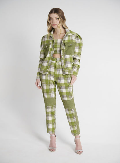 Jaqueta Tartan Verde Oliva Skazi -SALE