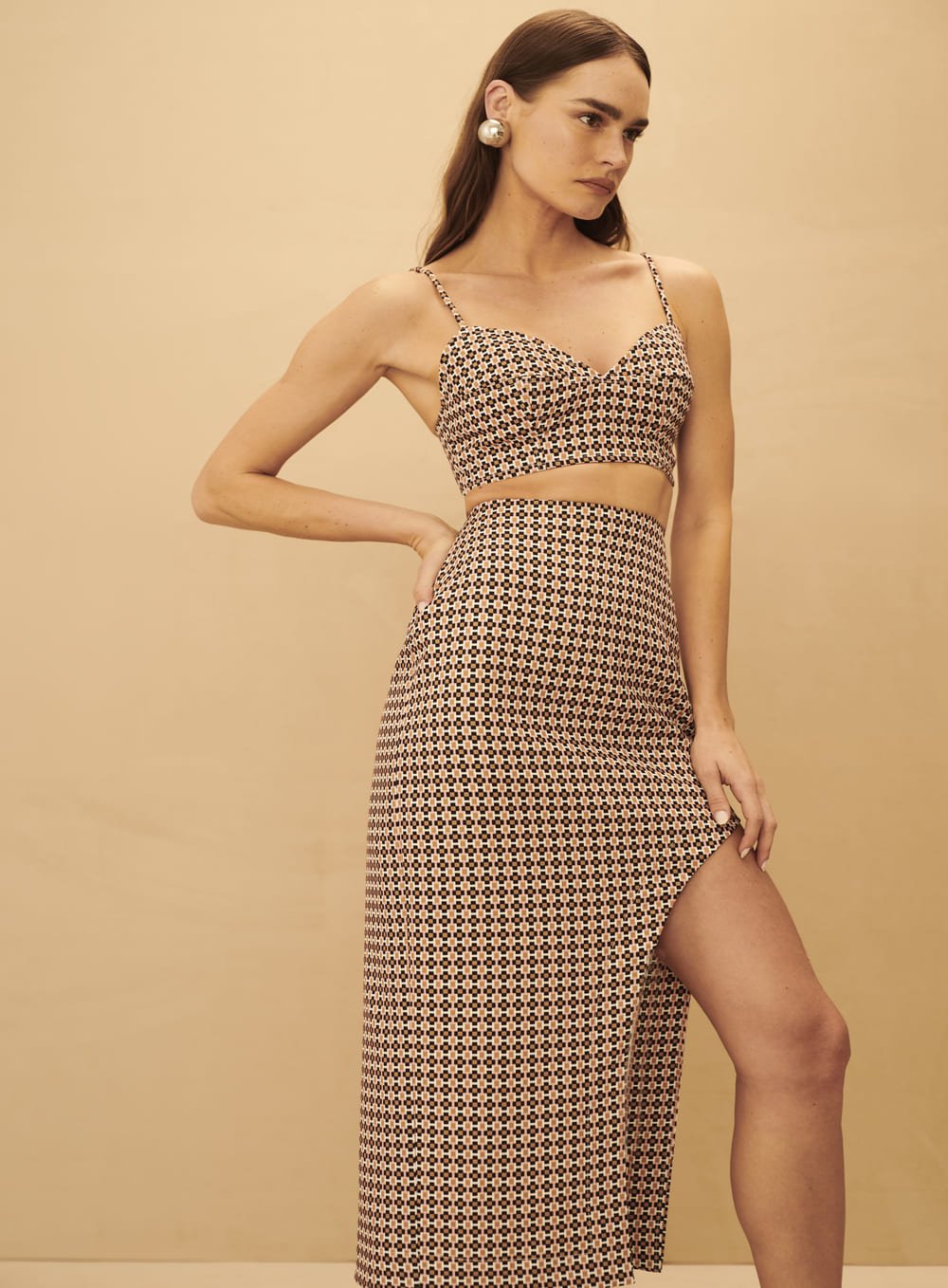 Conjunto Saia Assimetrica Estampada Tufi Duek -SALE