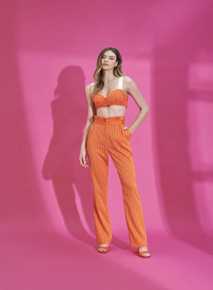 Conjunto Corpo Lastex Laranja Tufi Duek -SALE