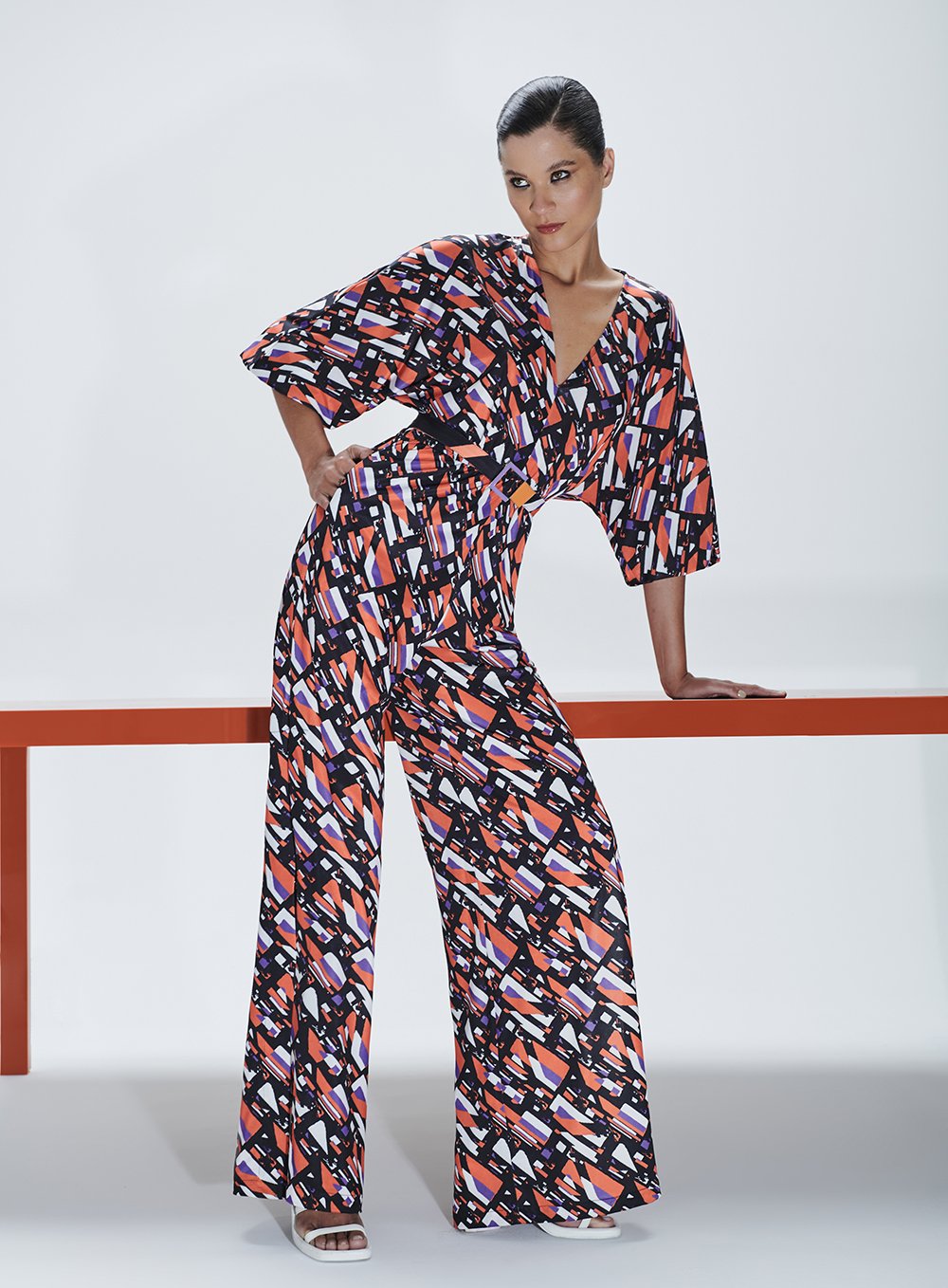 Macacão Estampado Estampa Projeçõ Estampado Tufi Duek -SALE