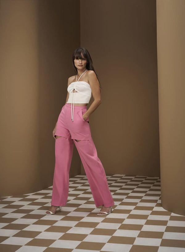Calça Vazados Rosa Tufi Duek -SALE