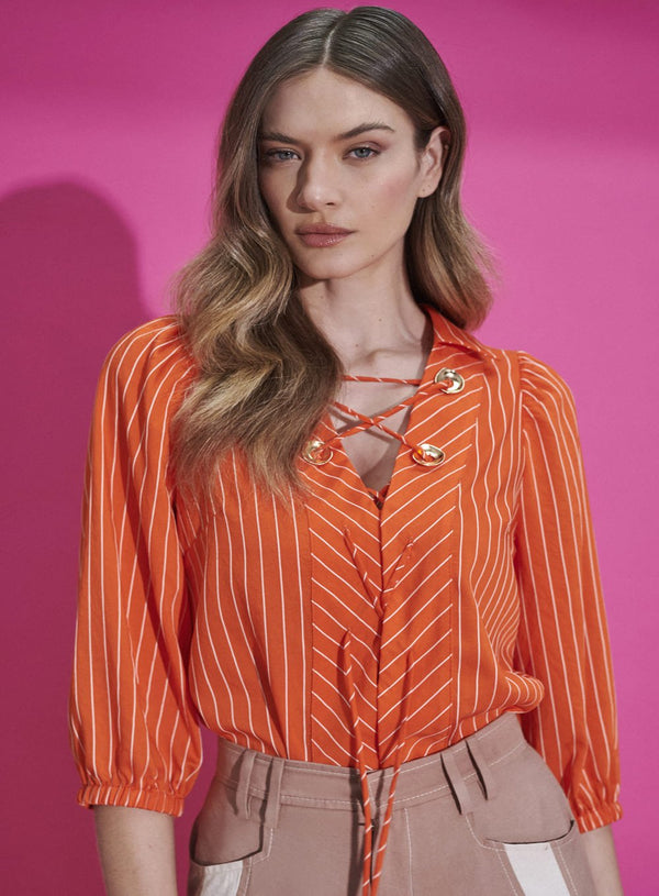 Camisa Amarracao Metal Laranja Tufi Duek -SALE