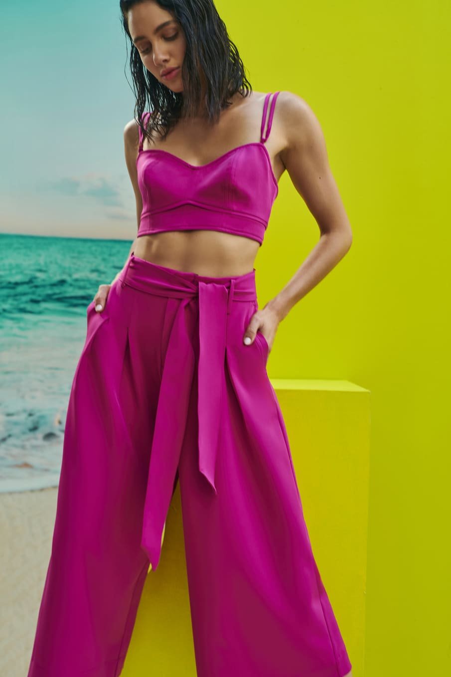 Conjunto Calça Pantacour com Top Pink Skazi -SALE
