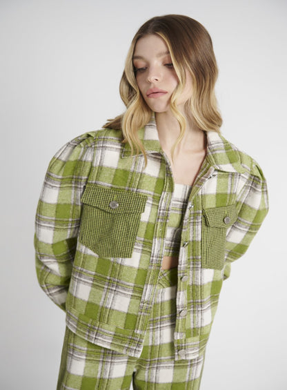 Jaqueta Tartan Verde Oliva Skazi -SALE