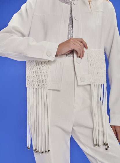 Jaqueta Bolso Macrame Off White Tufi Duek -SALE