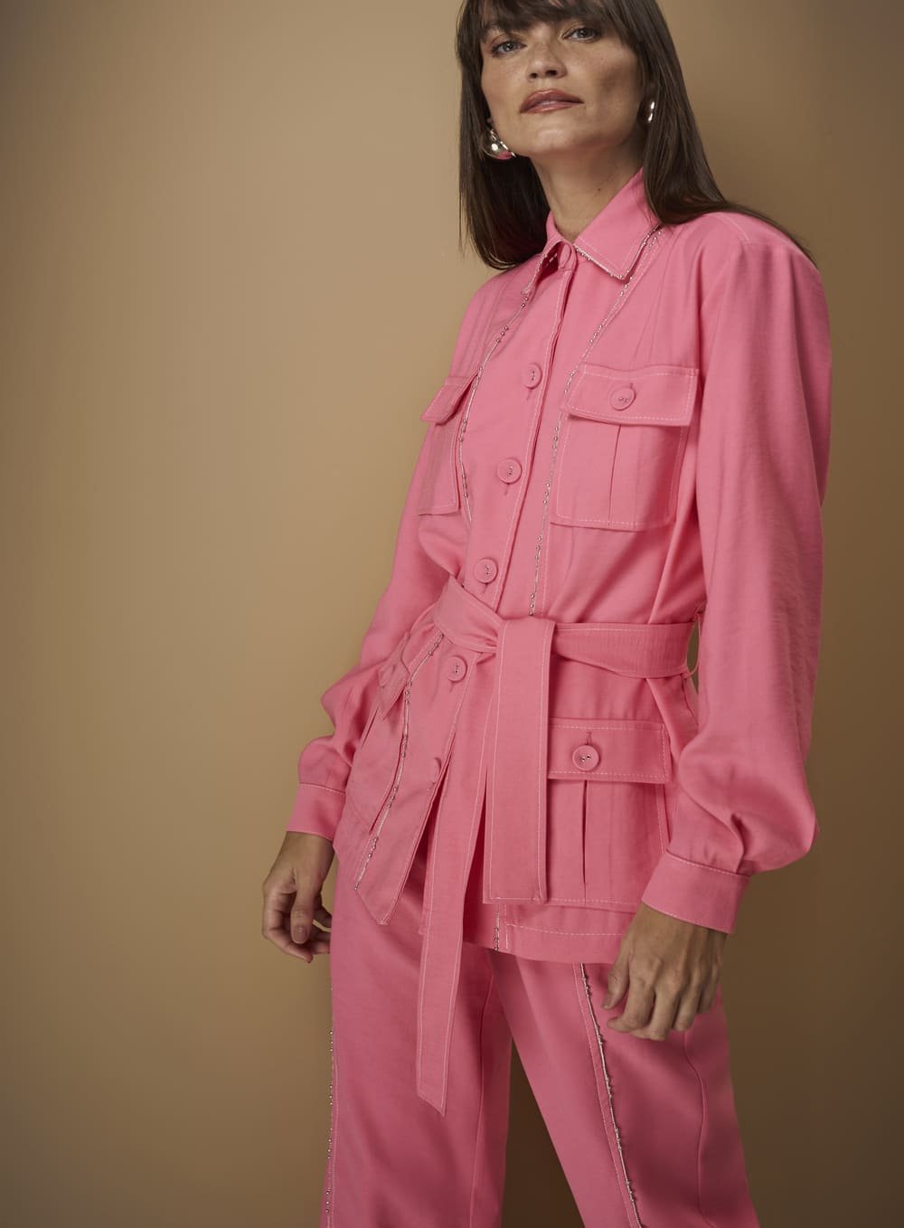Jaqueta 4 Bolsos Rosa Tufi Duek -SALE