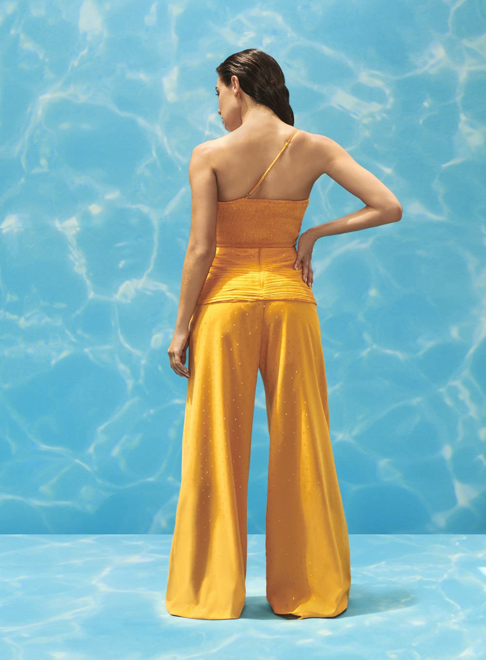 Calça Pallazzo Dourado Skazi -SALE