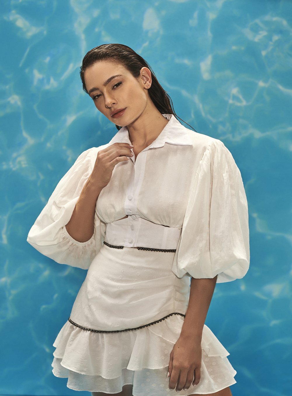 Conjunto Algodao Maquinetado Off White Skazi -SALE