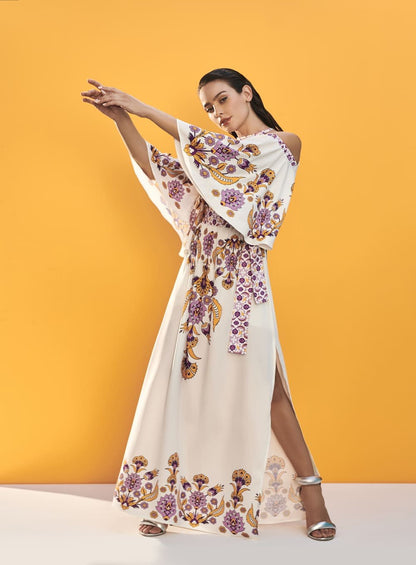 Vestido Manga Godê Floral Etnico M Floral Skazi -SALE