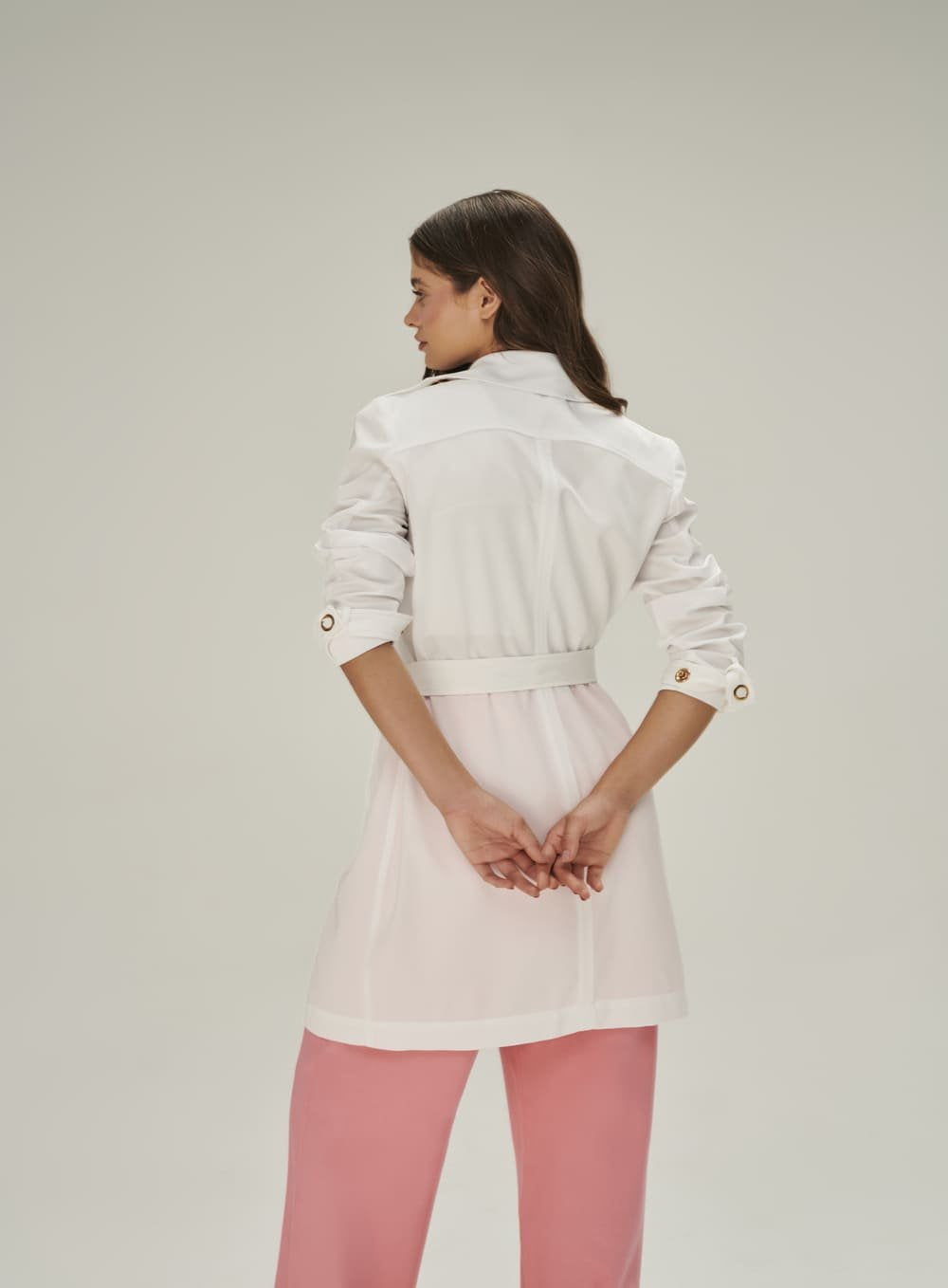 Vestido Trench Coat Off White Tufi Duek -SALE