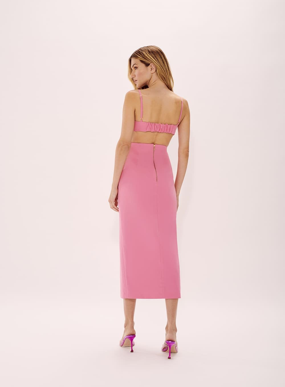 Vestido Vazado Lateral Rosa Tufi Duek -SALE