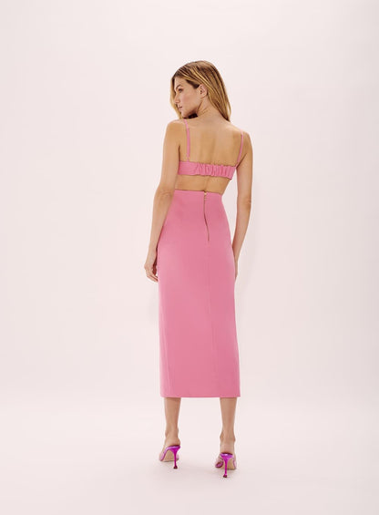 Vestido Vazado Lateral Rosa Tufi Duek -SALE
