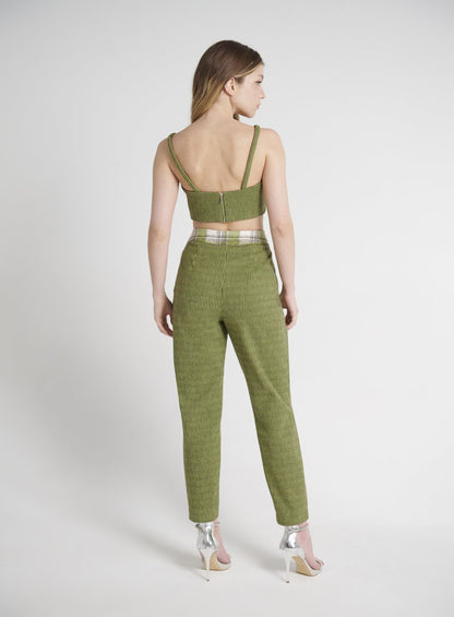 Conjunto Tartan Verde Oliva Skazi -SALE