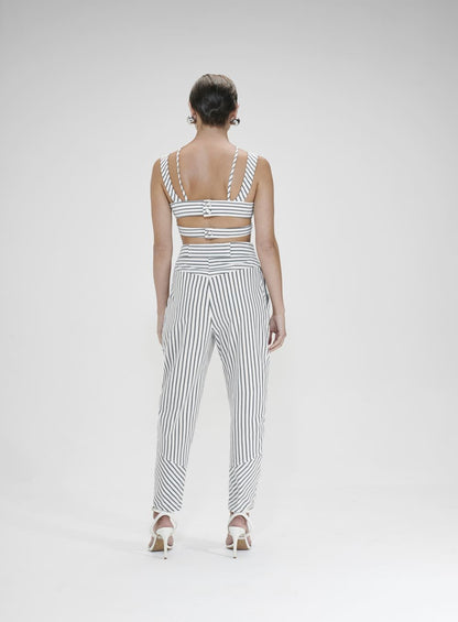 Conjunto Listrado Off/listra Pret Off White Tufi Duek -SALE