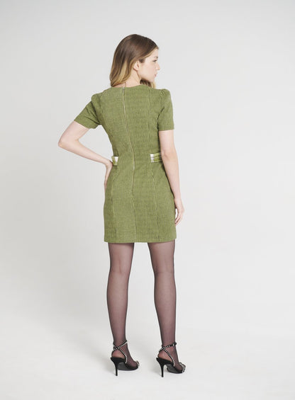 Vestido Mni Tartan Verde Oliva Skazi -SALE