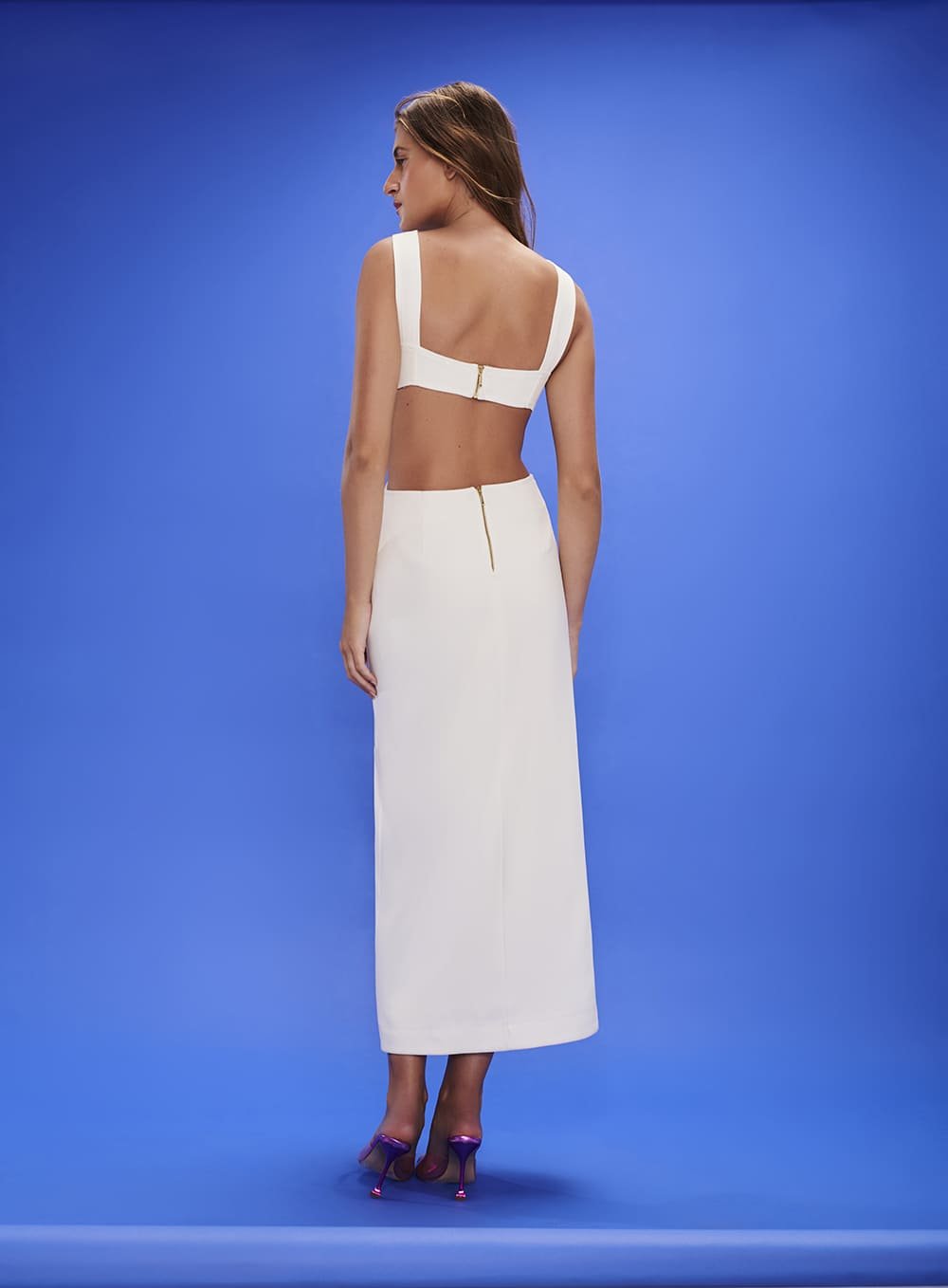 Vestido Recortes Bustos Off White Tufi Duek -SALE