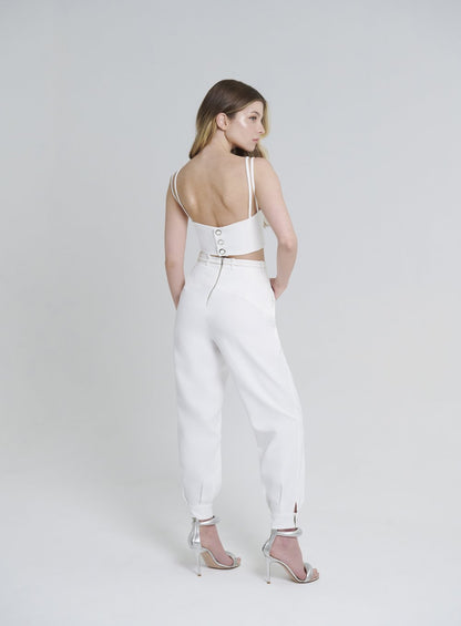Conjunto Calça Top Alfaiataria Off White Skazi -SALE