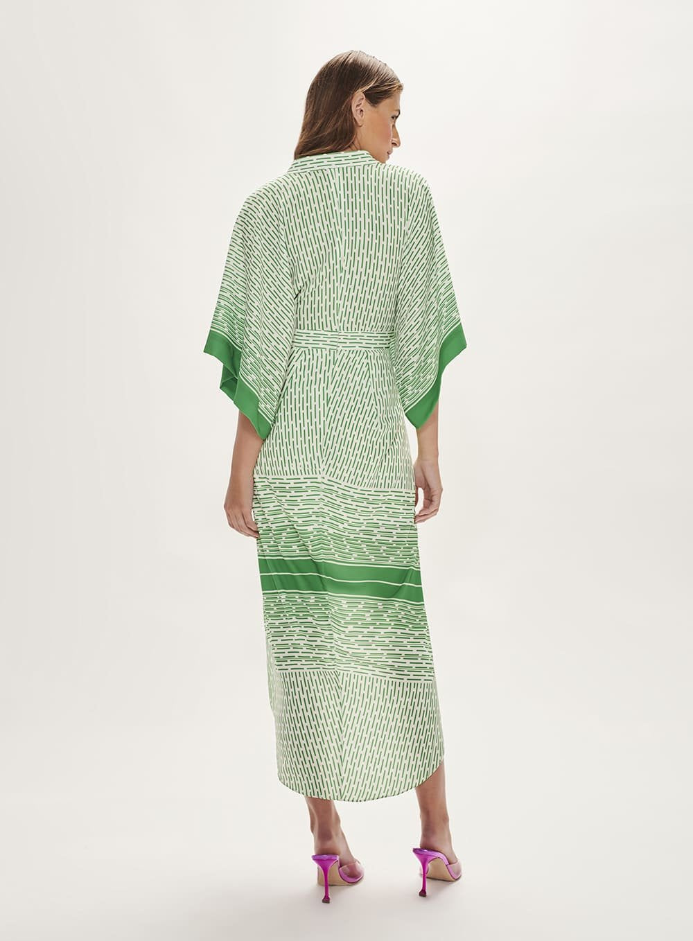 Vestido Manga Japonesa Estampa Lenco Estampa Lo Estampado Tufi Duek -SALE