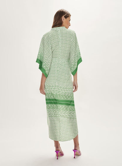 Vestido Manga Japonesa Estampa Lenco Estampa Lo Estampado Tufi Duek -SALE
