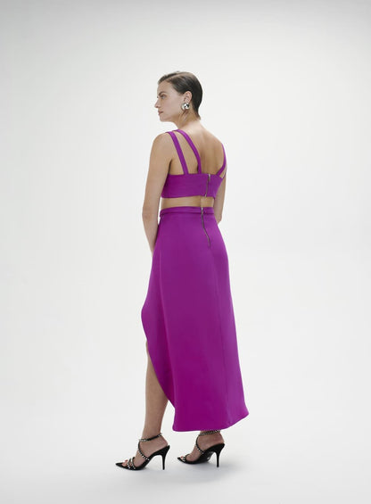 Conjunto Top e Saia Midi Roxo Tufi Duek -SALE