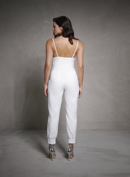 Macacão Decote Losango Off White Tufi Duek -SALE