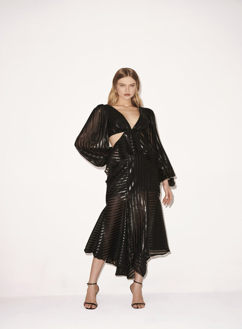 Vestido Manga Bufante Preto Tufi Duek -SALE