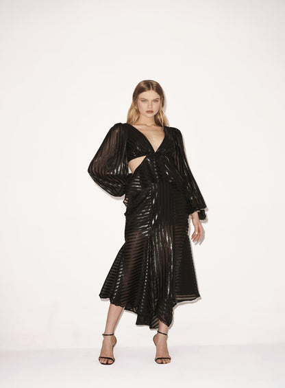 Vestido Manga Bufante Preto Tufi Duek -SALE