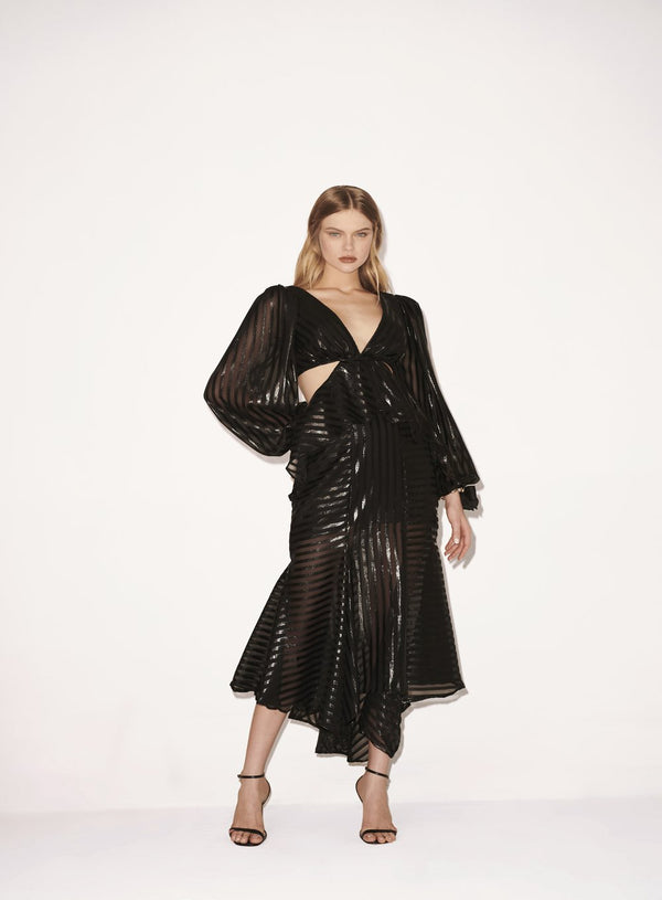 Vestido Manga Bufante Preto Tufi Duek -SALE