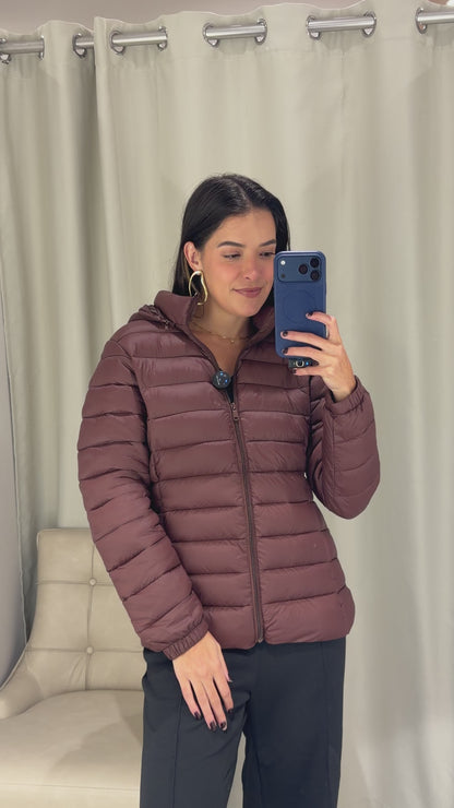 Casaco Puffer Blue Rose