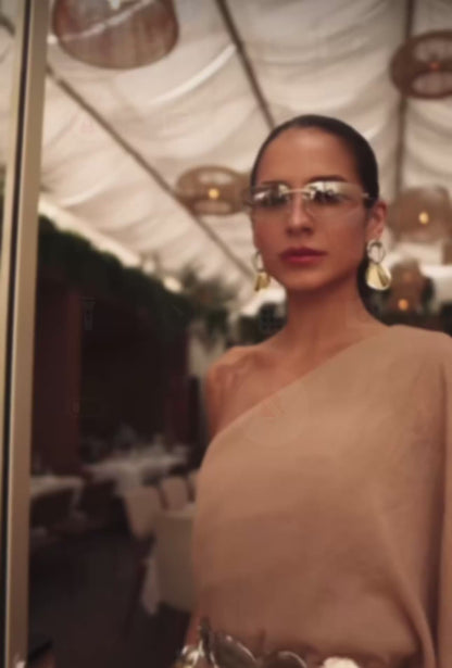 Vestido Nude Fluido Um Ombro Só Regina Salomão