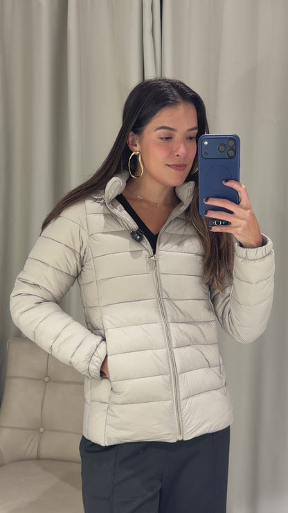 Casaco Puffer Blue Rose