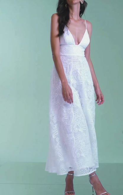 Vestido Branco em Renda Midi – Tufi Duek