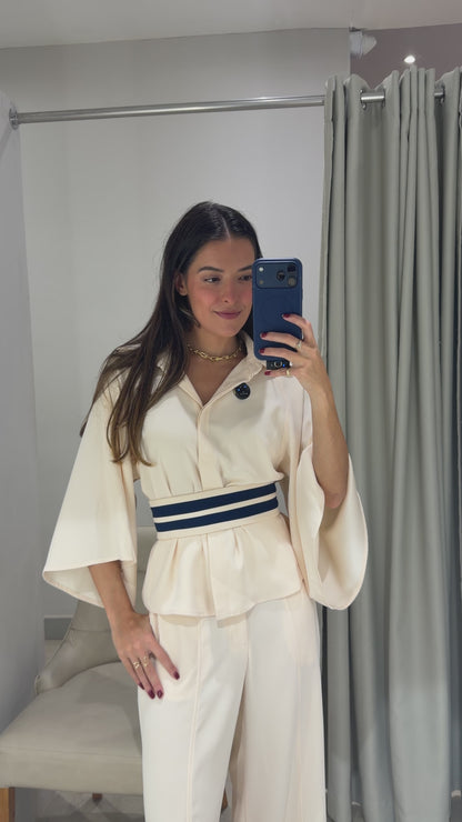 Conjunto Azul Marinho ou Nude Lavínia Regina Salomão
