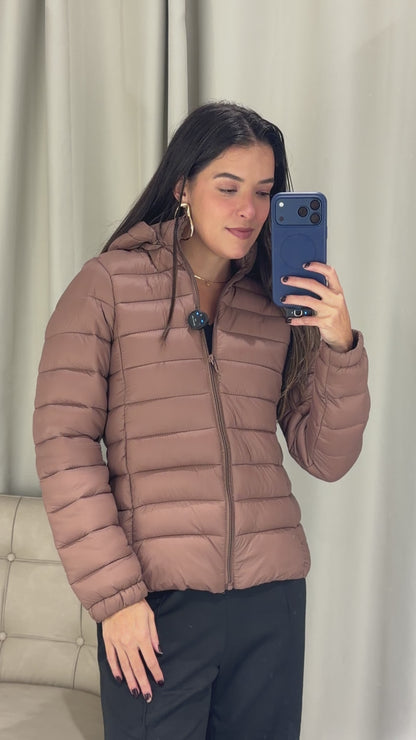 Casaco Puffer Blue Rose