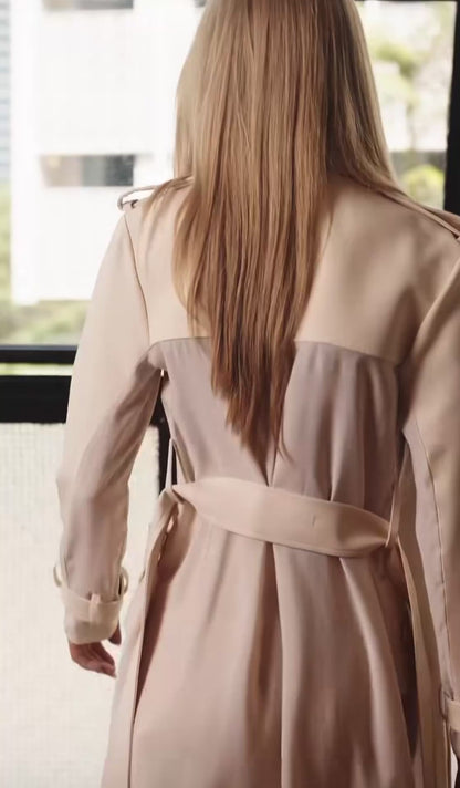 Conjunto Preto ou Nude Trench Coat Regina Salomão