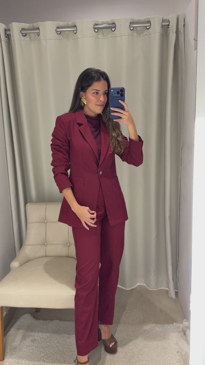 Conjunto Vinho Alfaiataria Skazi