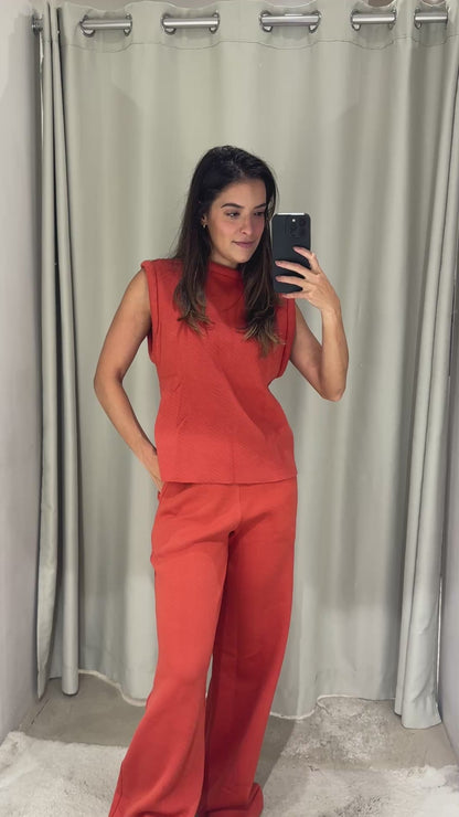 Conjunto Laranja Tricot Modal Skazi