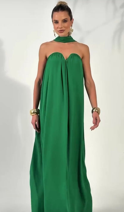 Vestido Verde Tomara que Caia Crepe Annie Pestana