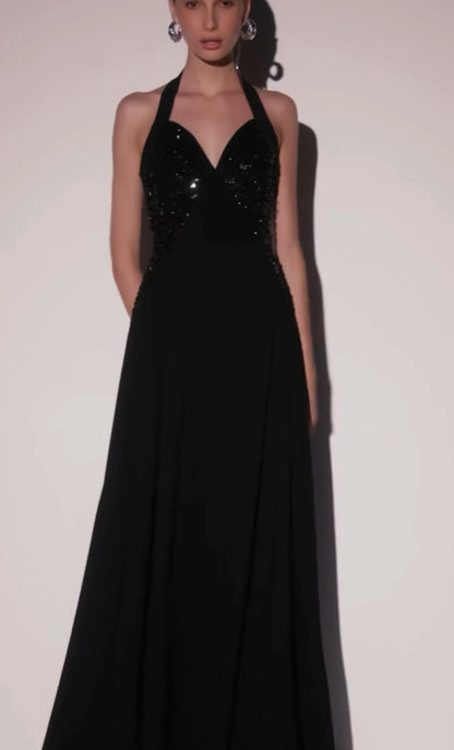 Vestido Preto Paetê Festa Tufi Duek