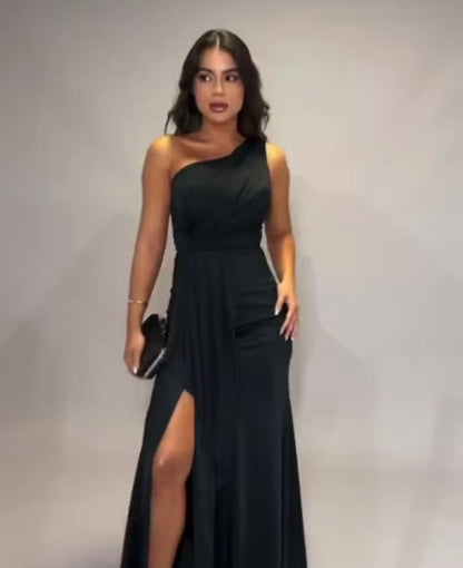 Vestido Preto Jersey Longo Camada Amicci